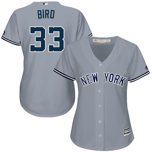 Yankees #33 Greg Bird Grey Road Women's Stitched MLB Jersey - Click Image to Close